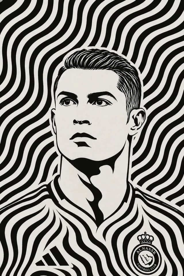 Black and White Optical Illusion Portrait preview image 1