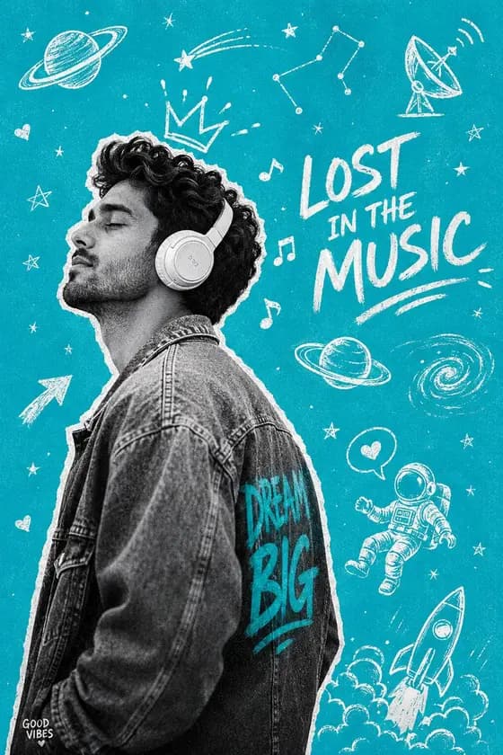 Gen-Z Music Doodle Poster preview image 1