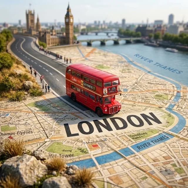 Tilt-Shift City Map Travel Scene preview image 1