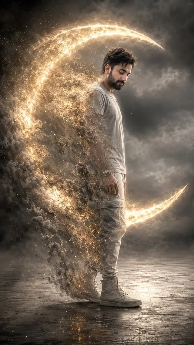 Cinematic Disintegrating Energy Aura Portrait preview image 1