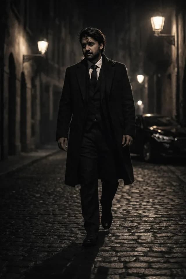 Cinematic Noir Night Street Walk preview image 1
