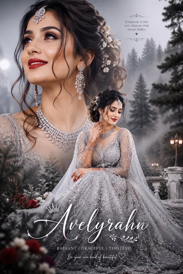 Silver Lehenga Bridal Portrait preview image 1