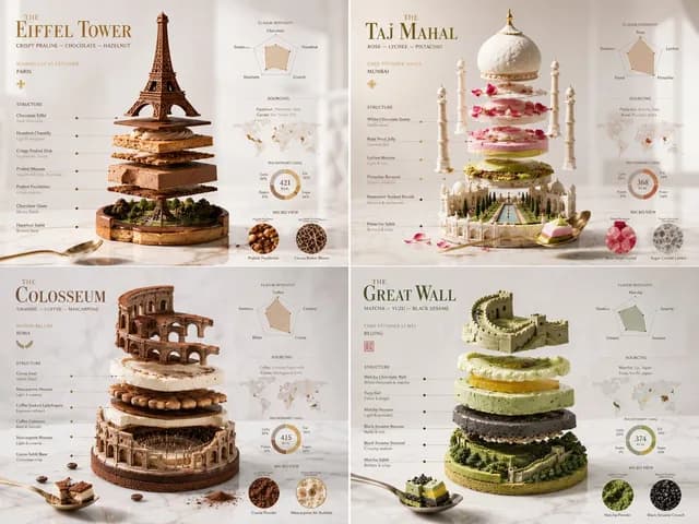 Exploded Monument Pastry Art preview image 1