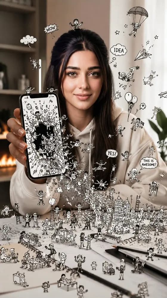 Shattered Phone Screen Doodle Portal preview image 1