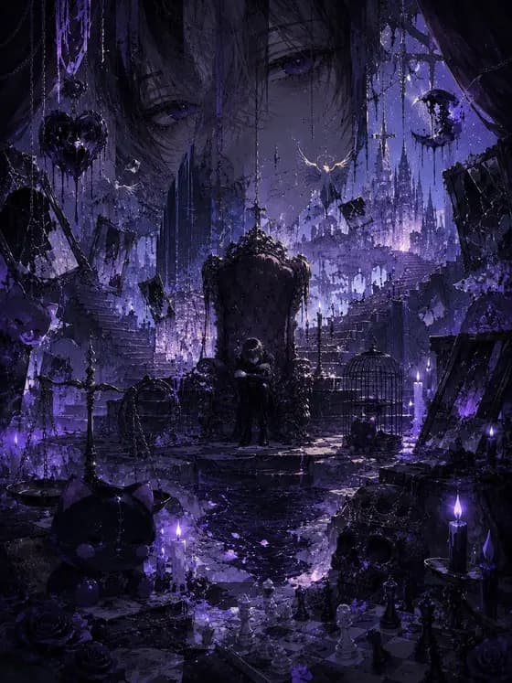 Gothic Violet Throne Fantasy preview image 1