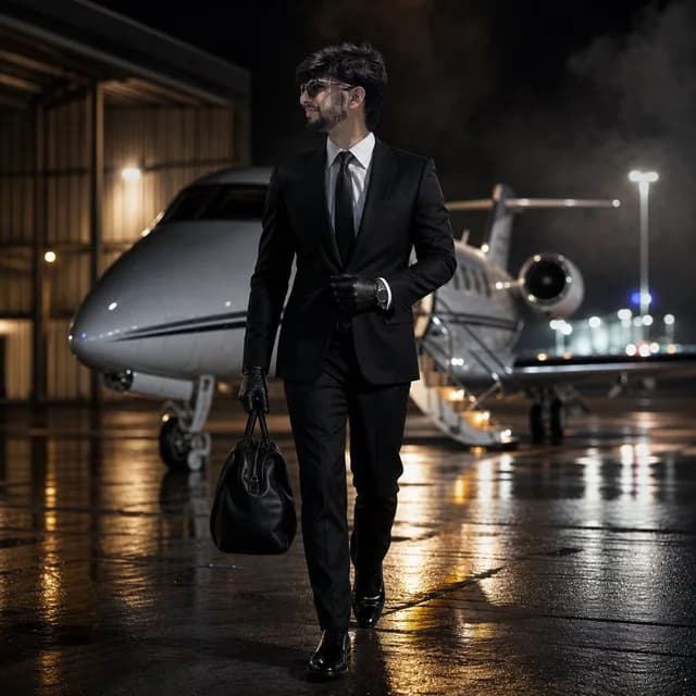 Cinematic Private Jet Hangar Portrait preview image 1
