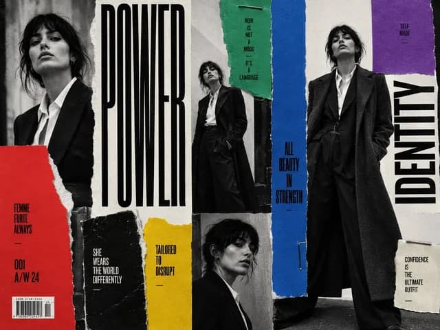 Noir Fashion Collage Poster preview image 1
