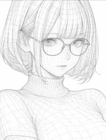 Wireframe Censored Portrait preview image 1