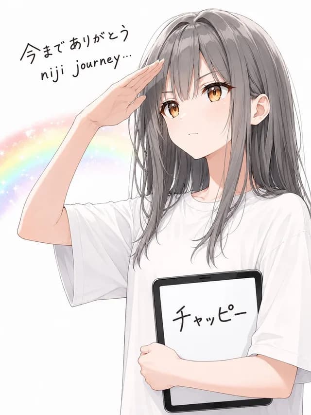 Anime Farewell Girl With Tablet preview image 1