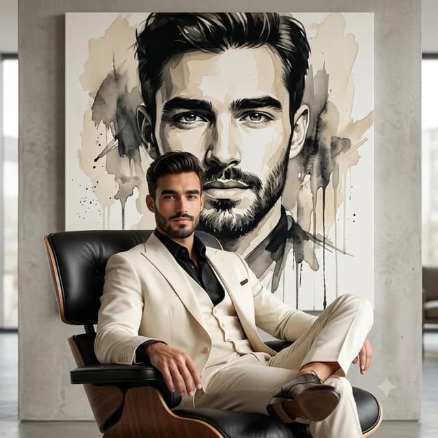 Lounge Suit Cinematic Portrait preview image 1