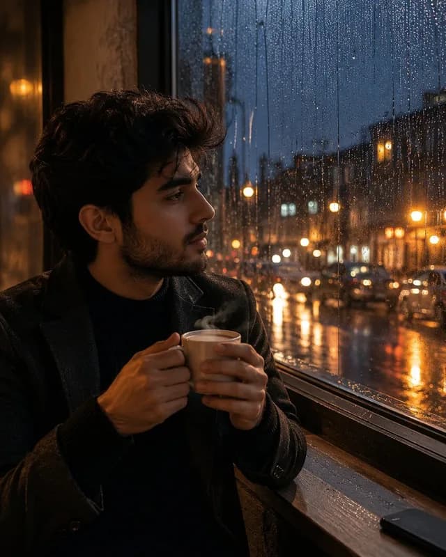 Tea and Rain Mood Portrait preview image 1