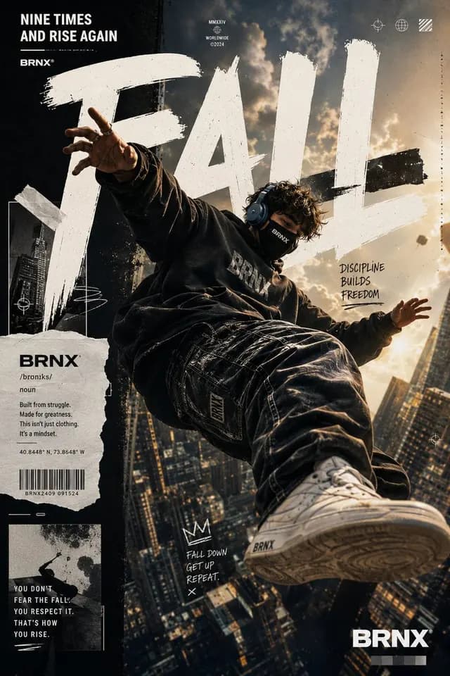 Streetwear Floating Poster Design preview image 1