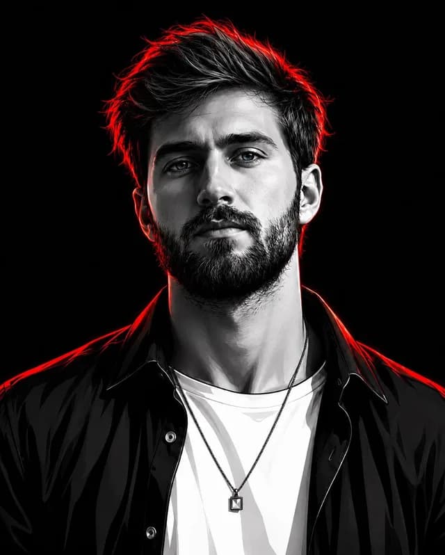 Cyberpunk Neon Rim Lighting Portrait preview image 1