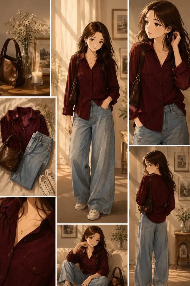 Anime Fashion Lookbook Collage preview image 1