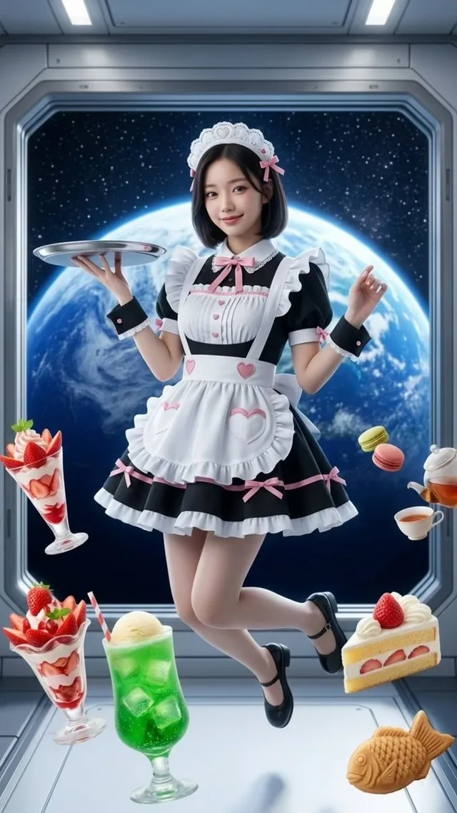 Zero-Gravity Space Maid Cafe Portrait preview image 1