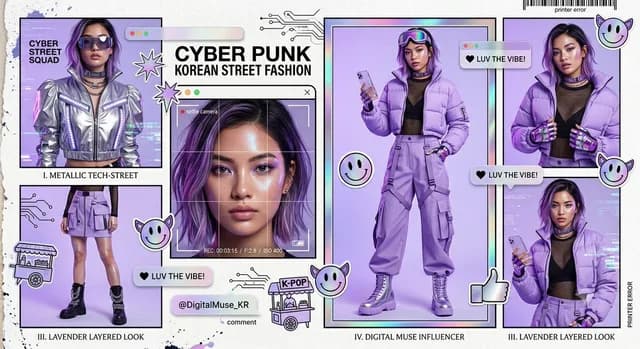 Cyberpunk Korean Fashion Zine Collage preview image 1