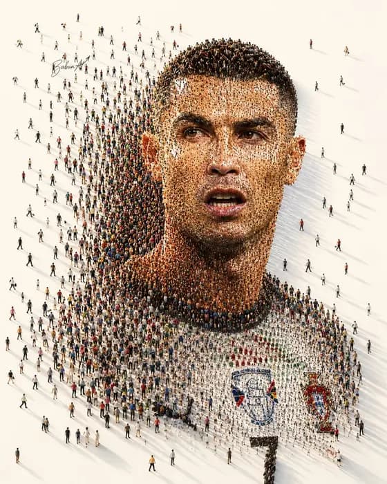 Human Crowd Mosaic Portrait preview image 1