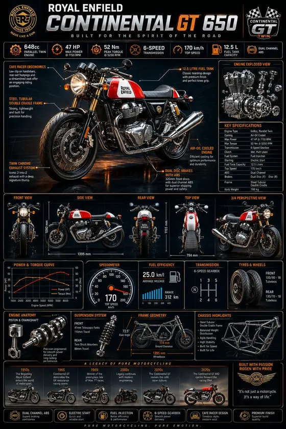 Motorcycle Engineering Infographic Poster preview image 1