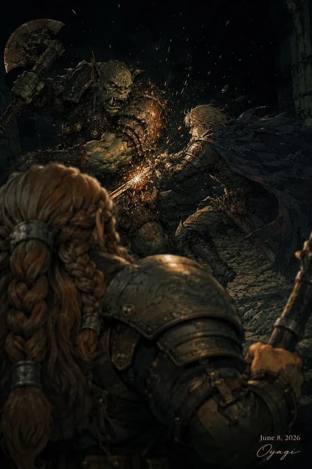 Dark Fantasy Orc Battle preview image 1