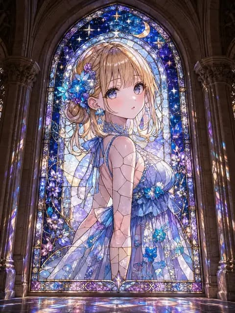 Anime Girl Stained Glass Chapel preview image 1