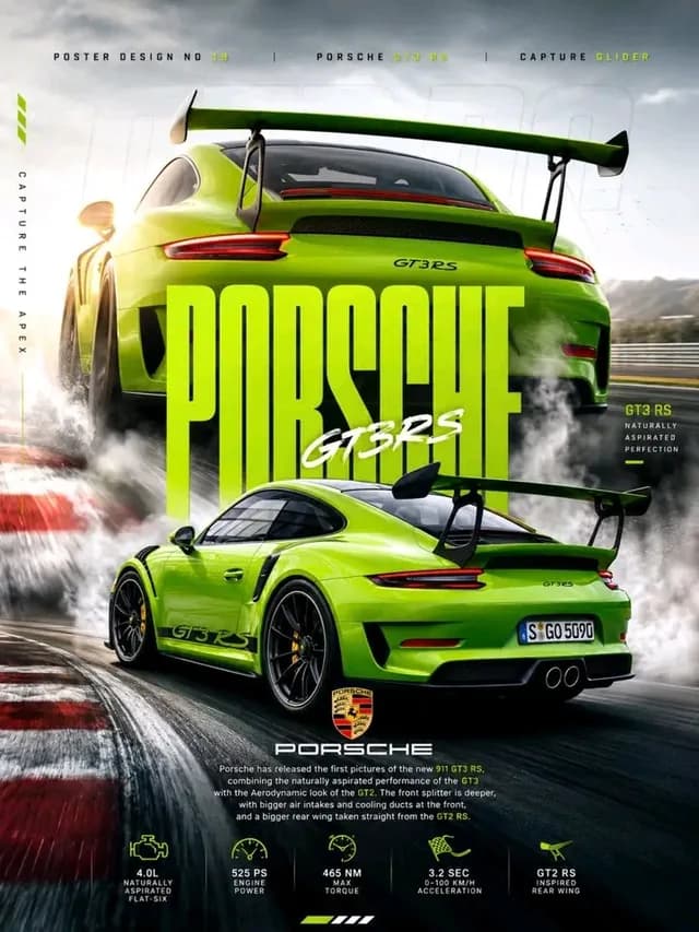 Porsche 911 GT3 RS Motorsport Poster preview image 1