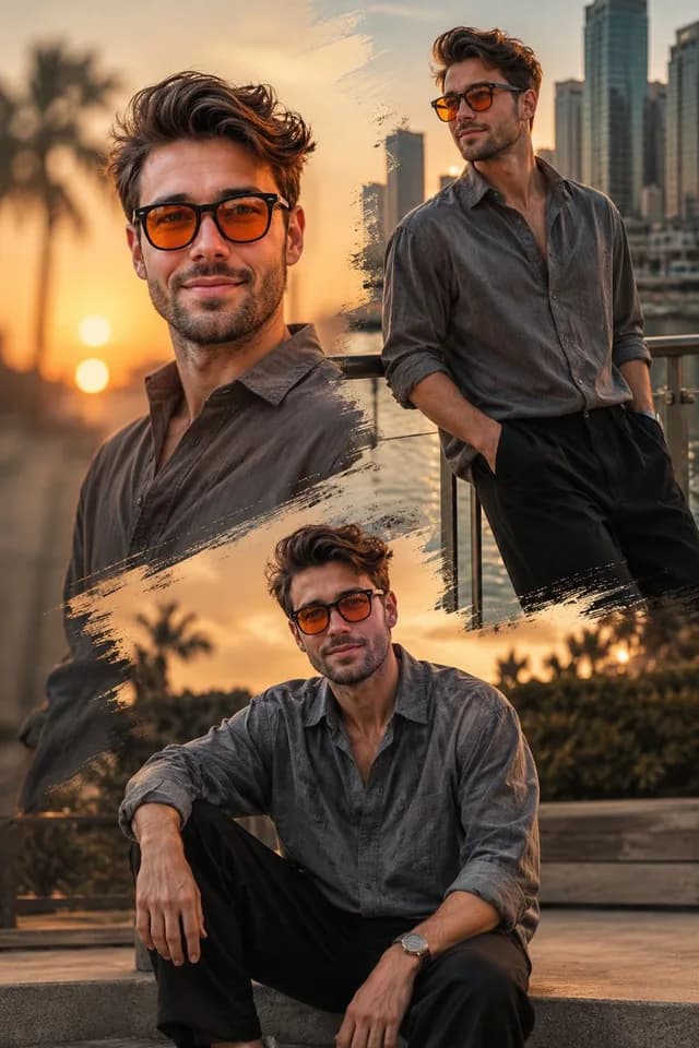 Golden Hour Fashion Collage preview image 1