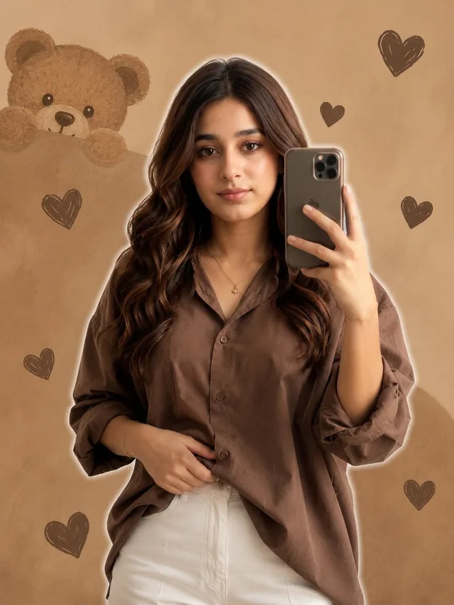 Realistic Girl Mirror Selfie preview image 1