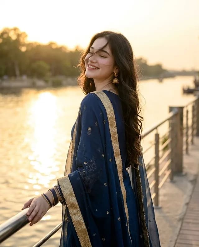 Golden Hour Riverside Portrait preview image 1