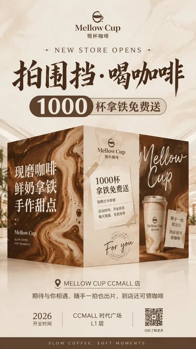 Mellow Cup Opening Hoarding Poster preview image 1