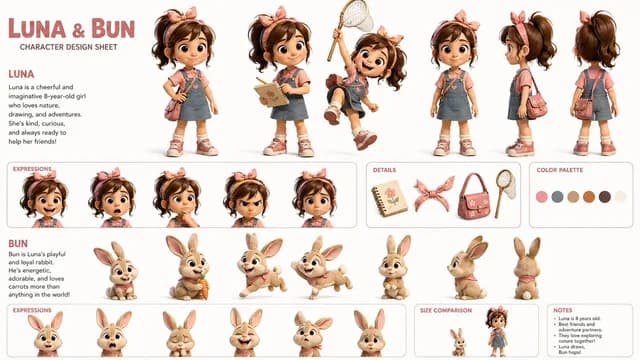 1️⃣Character sheet  prompt:

A highly detailed 3D preview image 1