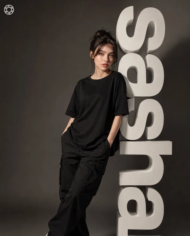 3D Block Letter Fashion Portrait preview image 1