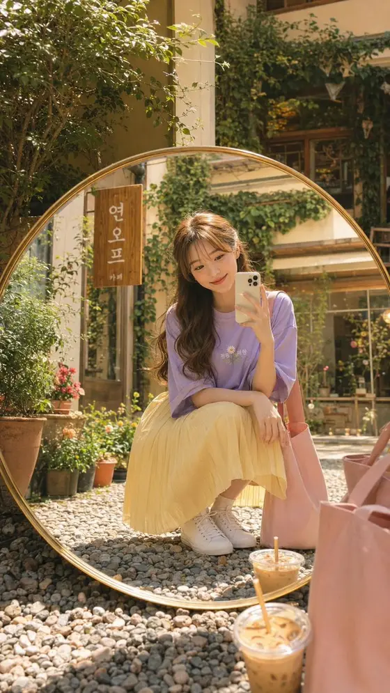 Kodak Portra Film Style Mirror Selfie preview image 1