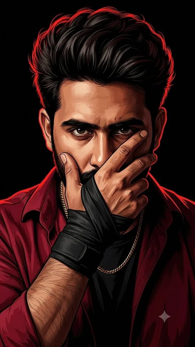 Mysterious Red Rim Lighting Portrait preview image 1