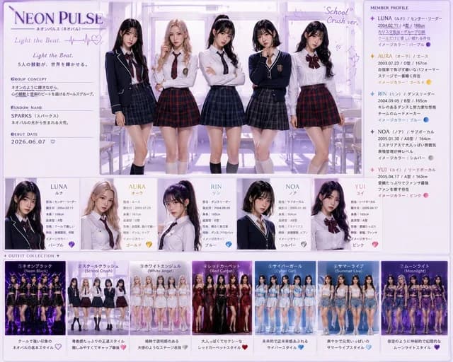 Neon Pulse Idol Profile Poster preview image 1