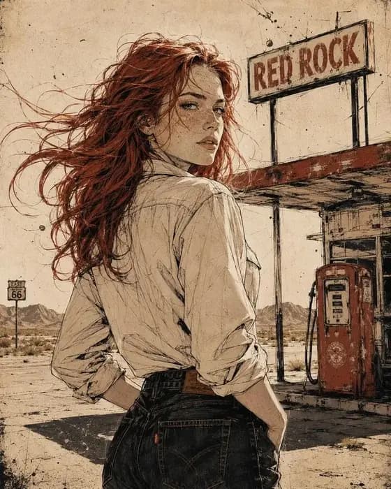 Vintage Americana Desert Illustration preview image 1