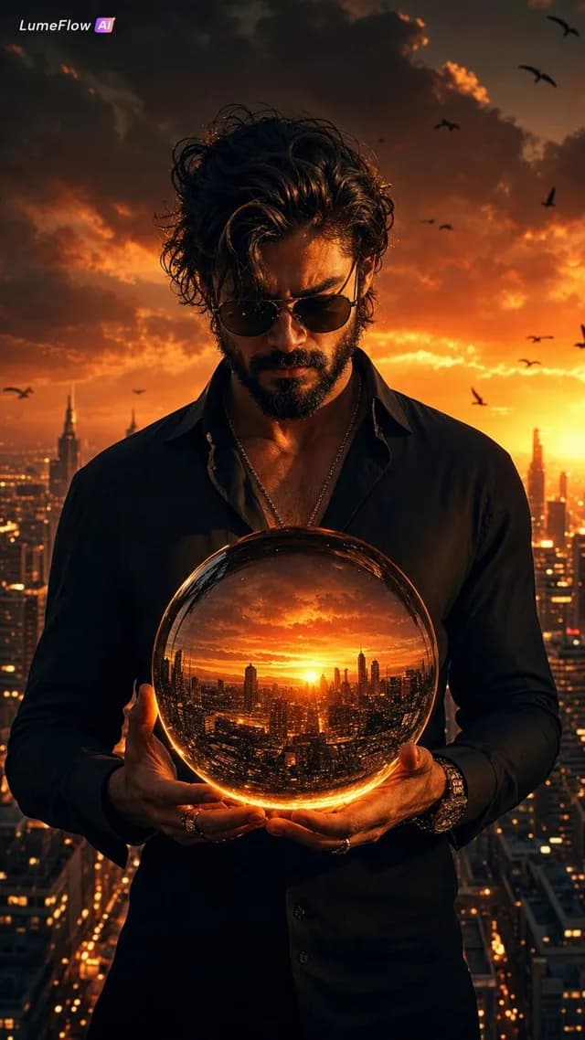 Cinematic Fantasy Portrait with Sunset Orb preview image 1