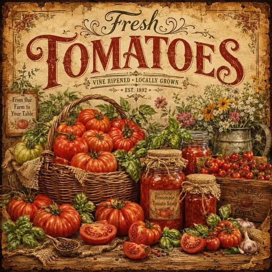 Vintage Rustic Farmers Market Poster preview image 1