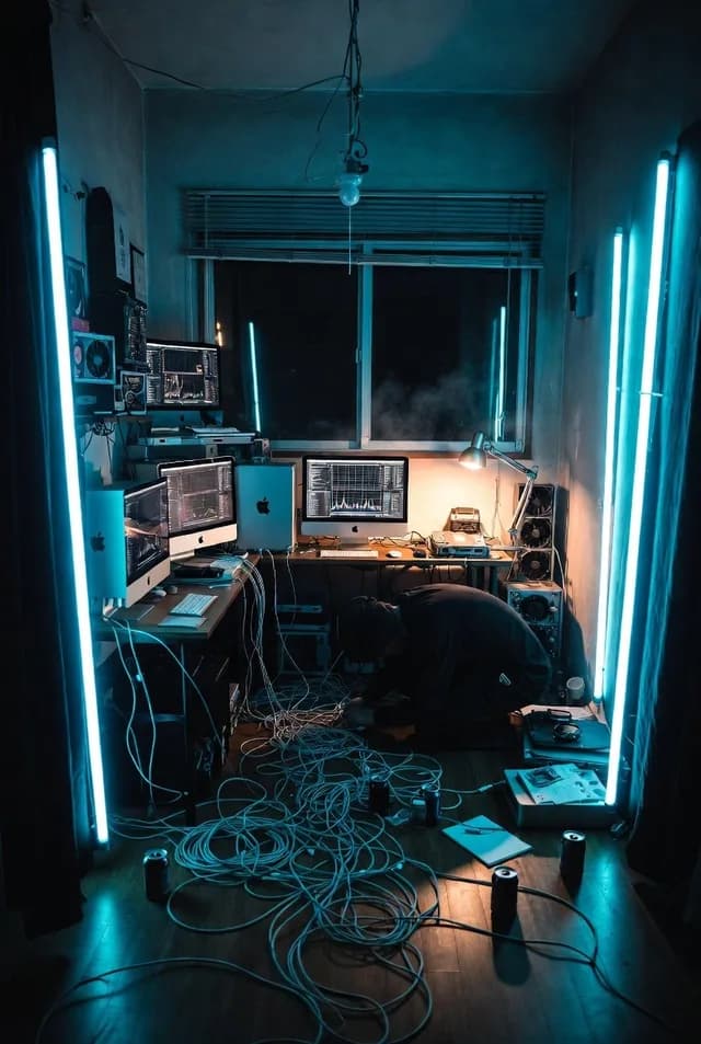 Cyberpunk AI Coding Room preview image 1