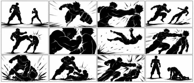 Ultra-Wide Anime Battle Storyboard preview image 1