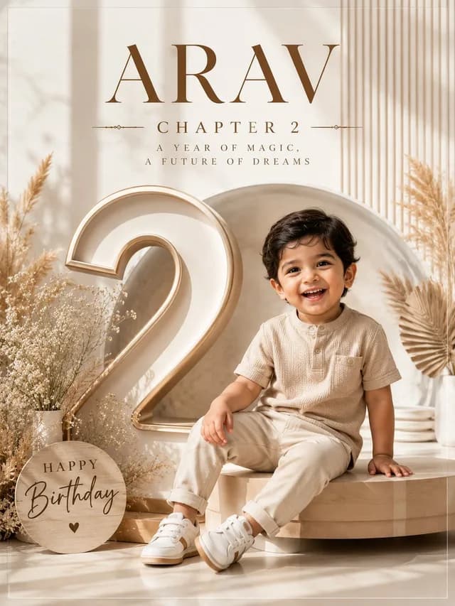 3D Depth Luxury Birthday Poster preview image 1
