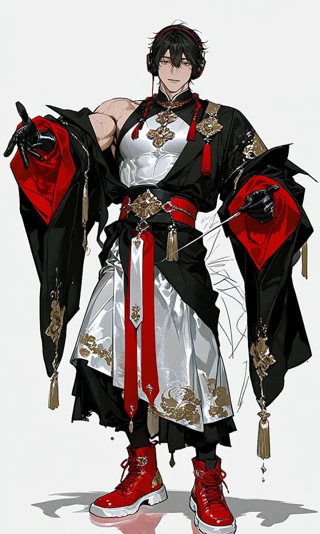 Japanese-Western Fusion Fashion Model preview image 1