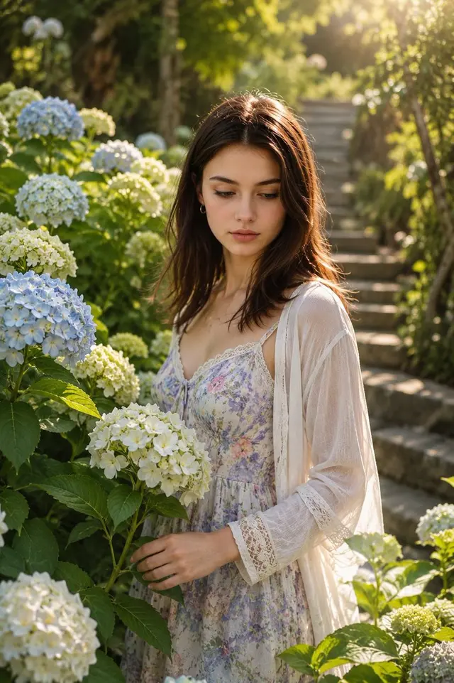 Ultra-Realistic Cinematic Hydrangea Portrait preview image 1