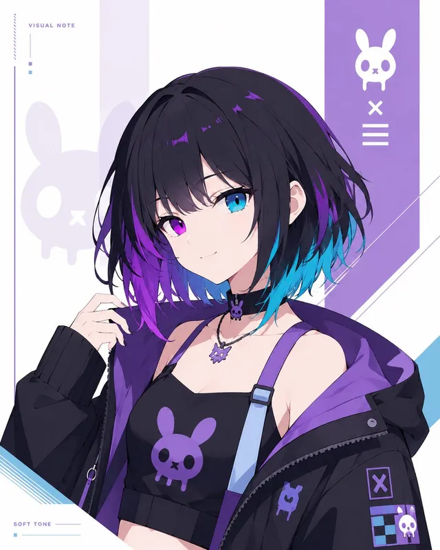 Minimal Cyber Bunny Character Card preview image 1