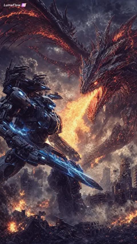 Robot vs Dragon Epic Battle preview image 1
