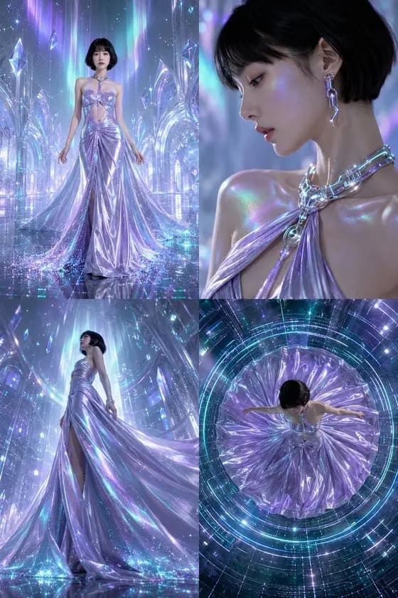 Futuristic Ice Palace Fashion Collage preview image 1