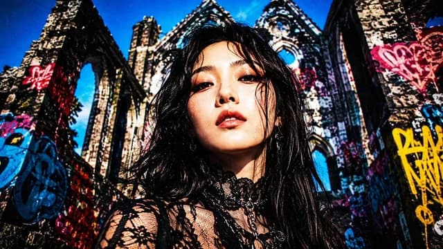Censored Goth Portrait in Graffiti Ruins preview image 1