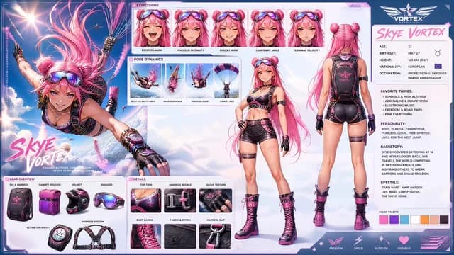 Anime Character Concept Sheet preview image 1