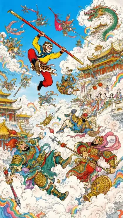 Monkey King Heavenly Battle Illustration preview image 1