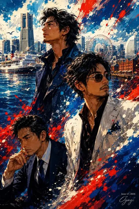 Yokohama Three Men Splash Art preview image 1