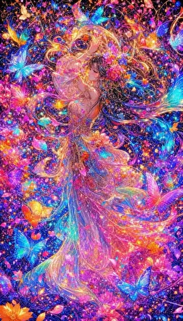 Neon Butterfly Fairy Fantasy preview image 1